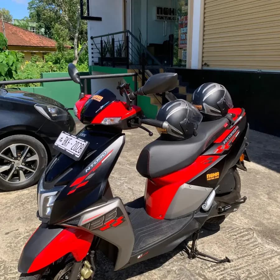 Two helmets provided with every scooter